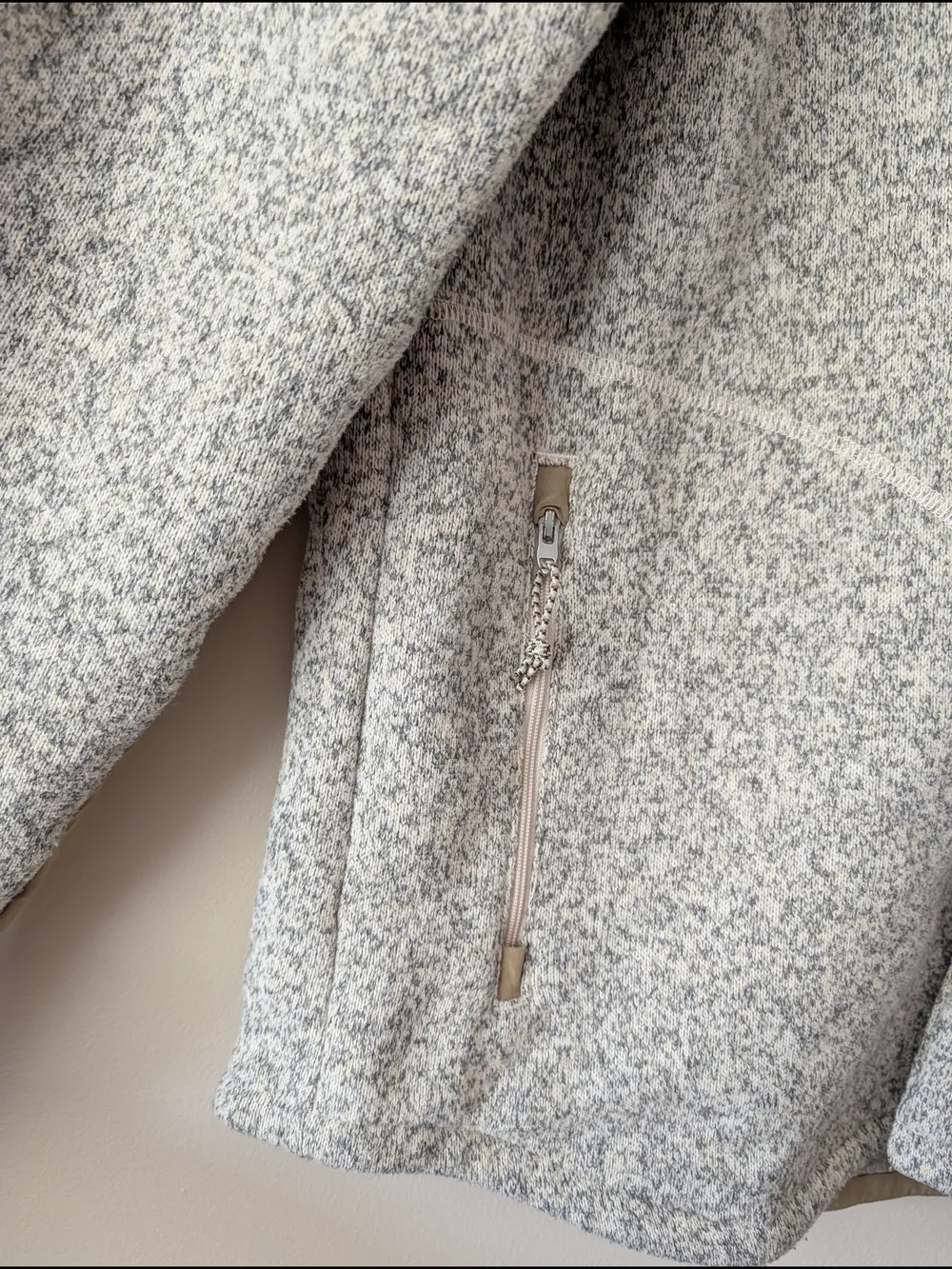 The North Face Men’s Gordon Lyons Heathered Cream Jacket with Tan Accents Size L